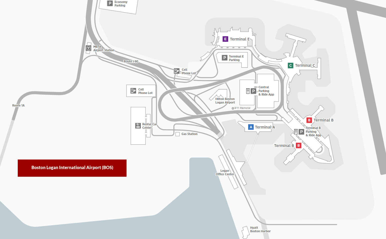 Logan Airport General Map (BOS)